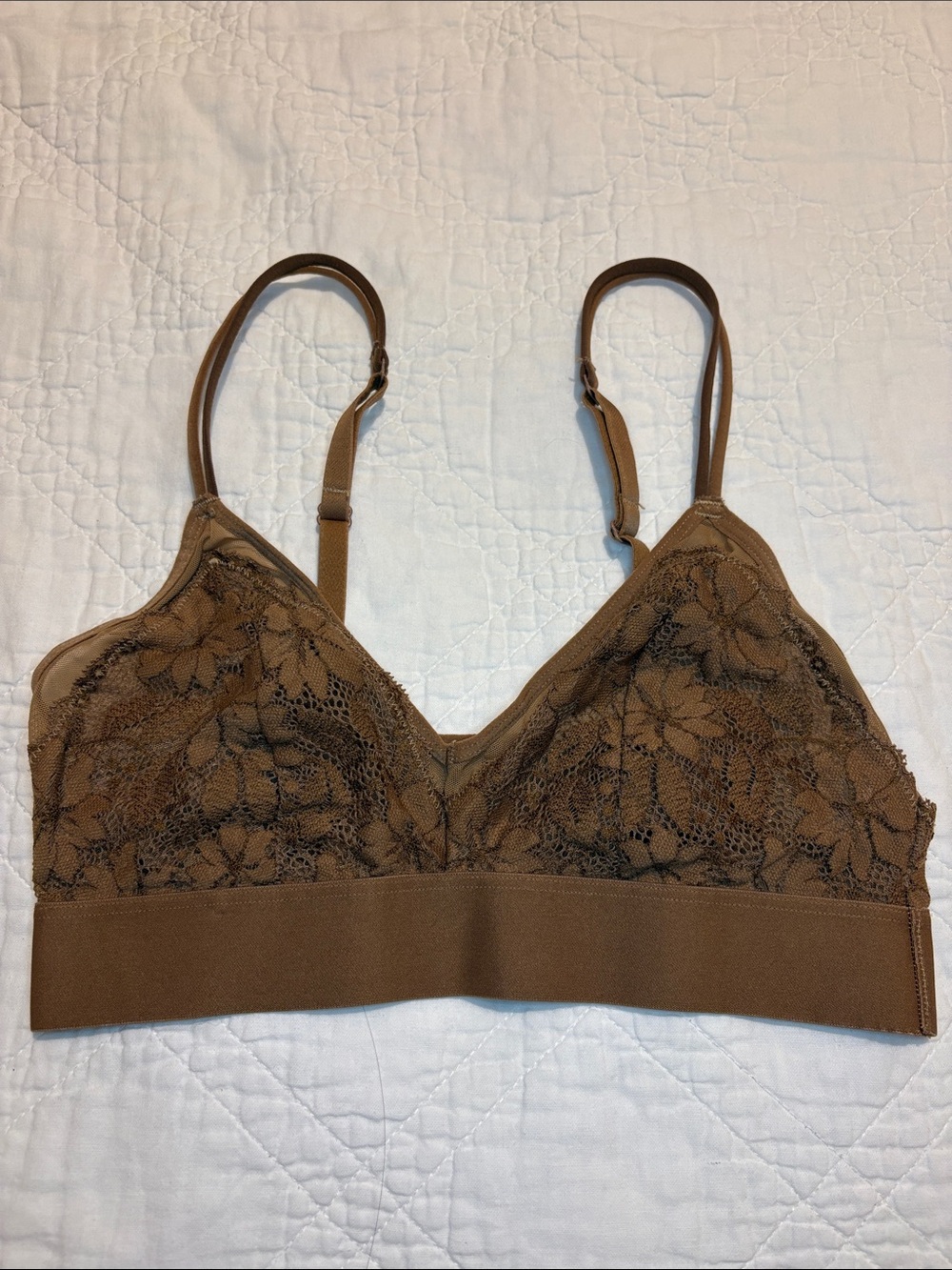NWOT Auden Brown Lace Unlined Bralette